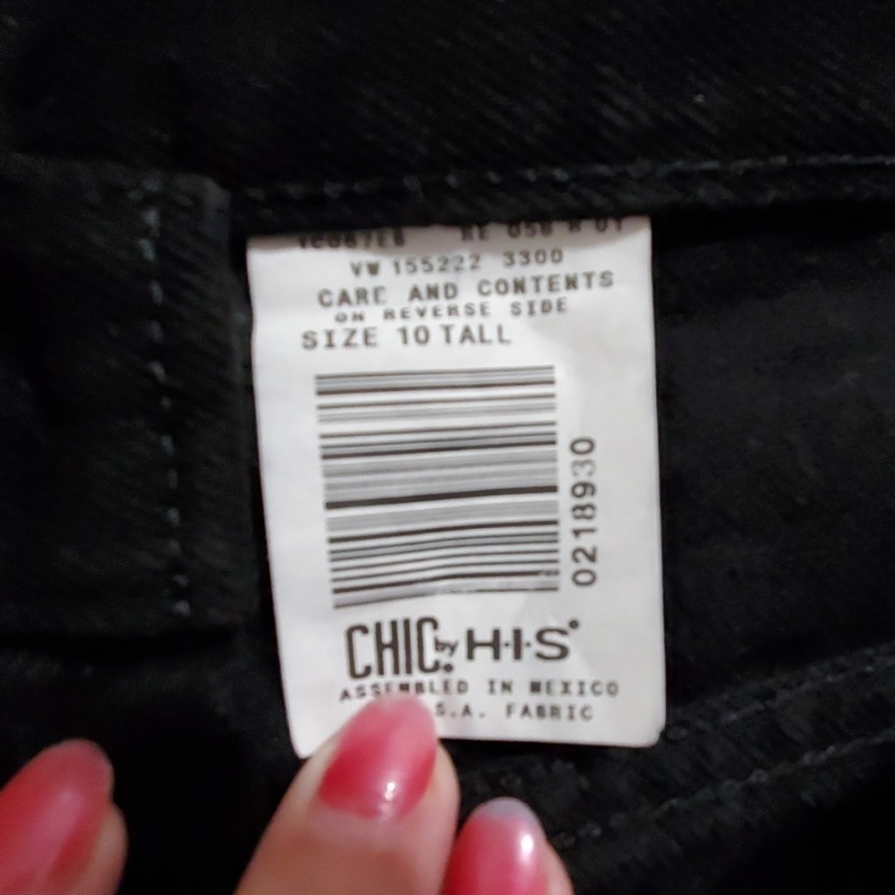Vintage Chic by H-I-S• black high waist jeans size10 tall retro Mom jeans 80s - Picture 5 of 12